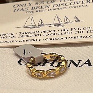 Oshena Designer Beachwear Gold women’s gemstone Ring size 7 NEW‎ Release!